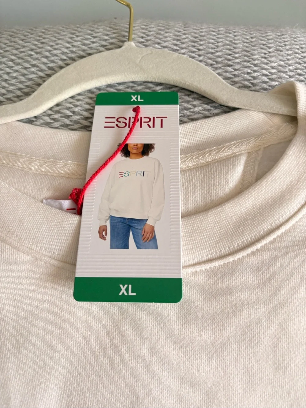 Esprit Cream Sweatshirt with Multicolor Logo